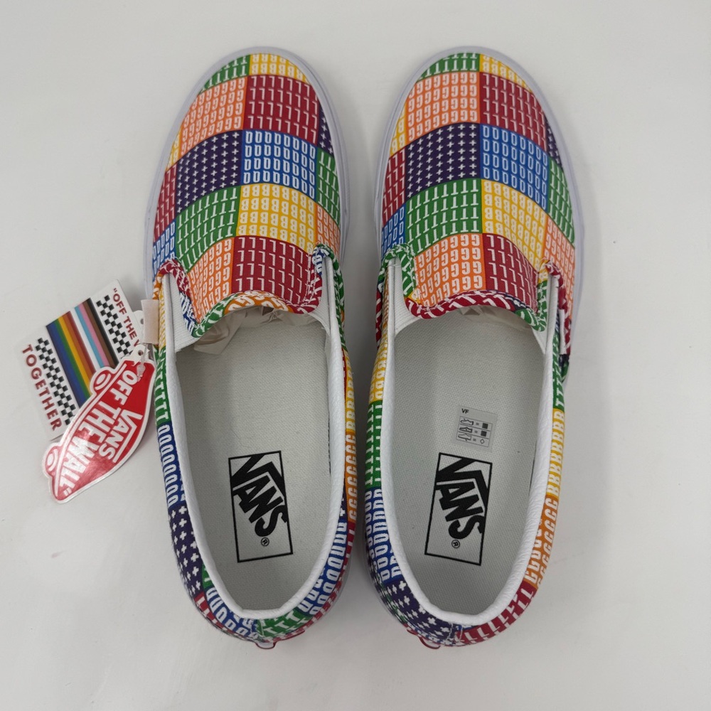 Vans Classic Slip-On Pride Sneakers Multi True White Men’s 10 & 11.5 - Picture 5 of 10
